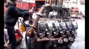 Veja como um antigo e brutal Motor V-12 Diesel despertou para a vida (ao estilo dos russos)!