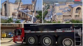 Vídeo incrível mostra o trabalho de (gigantescos) Caminhões Guindaste no Santuário de Nossa Senhora Aparecida