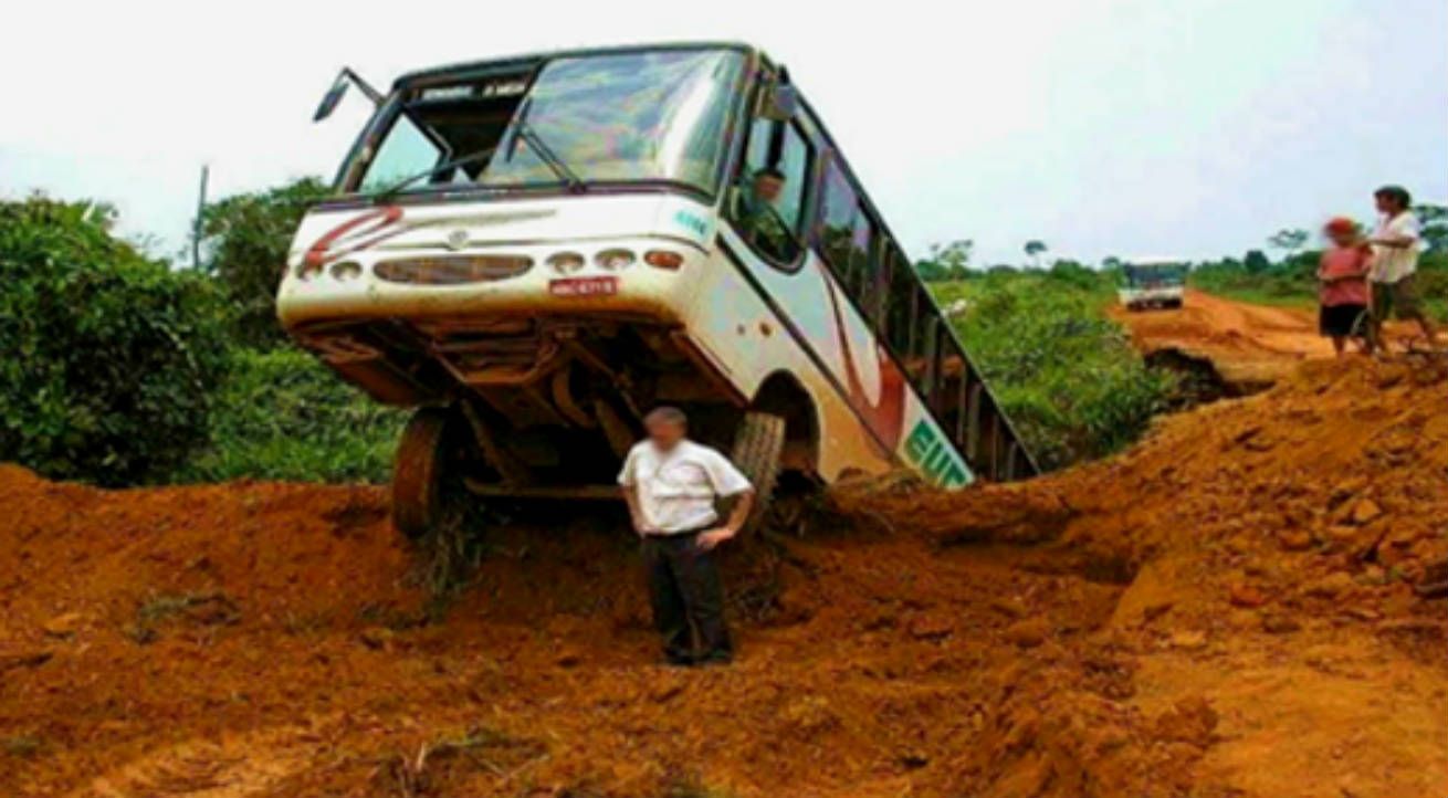 ONIBUS ESCOLAR AO EXTREMO NAS ESTRADAS DE TERRA E ATOLEIROS! 