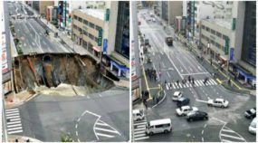 Japão surpreende o mundo e fecha cratera monstruosa numa semana (Vídeo revela detalhes)