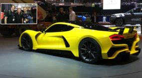 Hennessey Venom F5 amarelo no Salão de Genebra 2018
