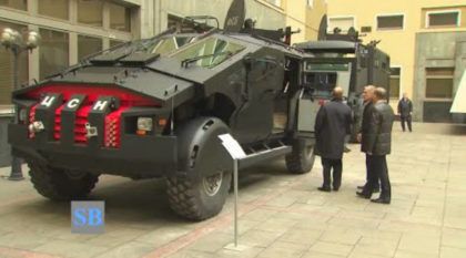 Putin inspects monstrous armored ZiL Karatel military truck and Kamaz Viking